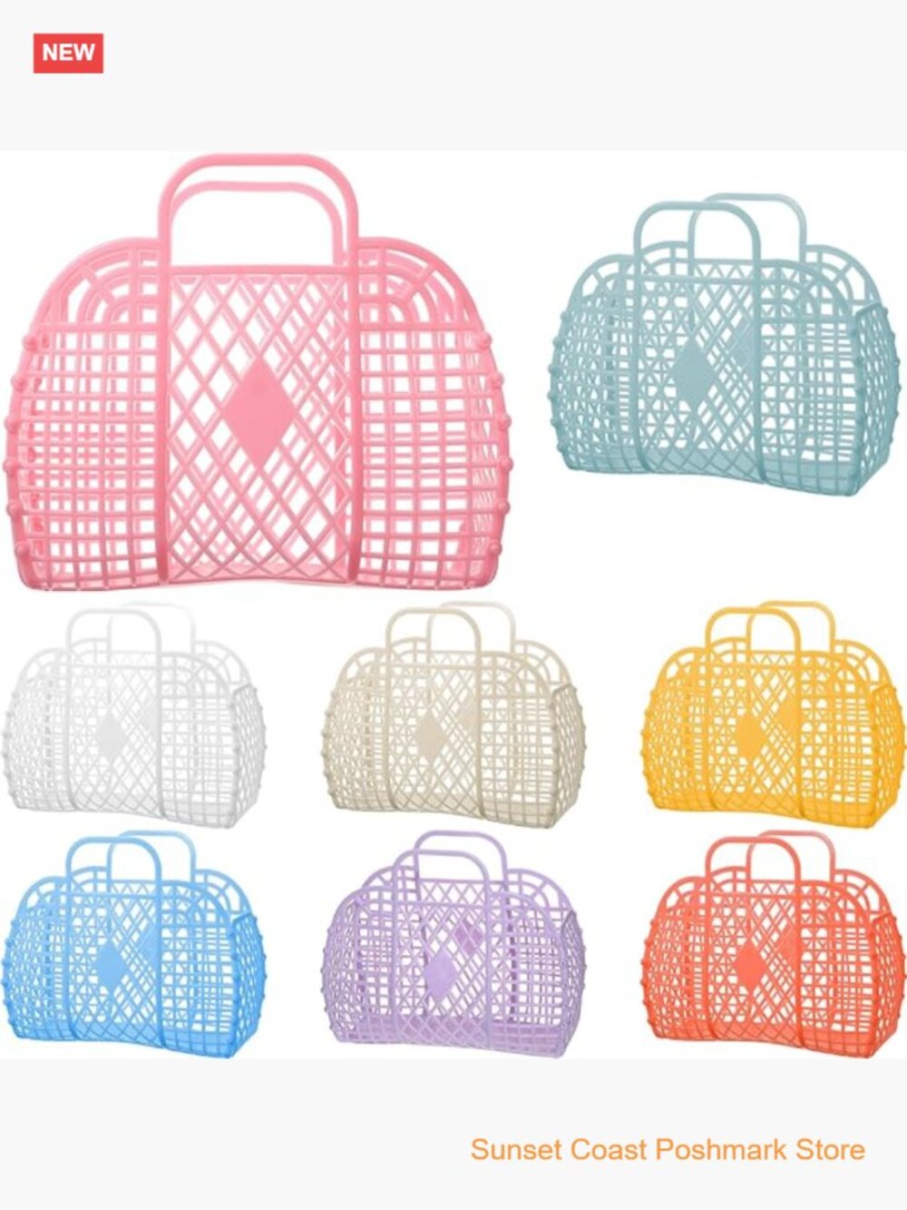 8 Pcs Jelly Bags Bulk Jelly Purse Plastic Basket Party Favor Beach Handbags